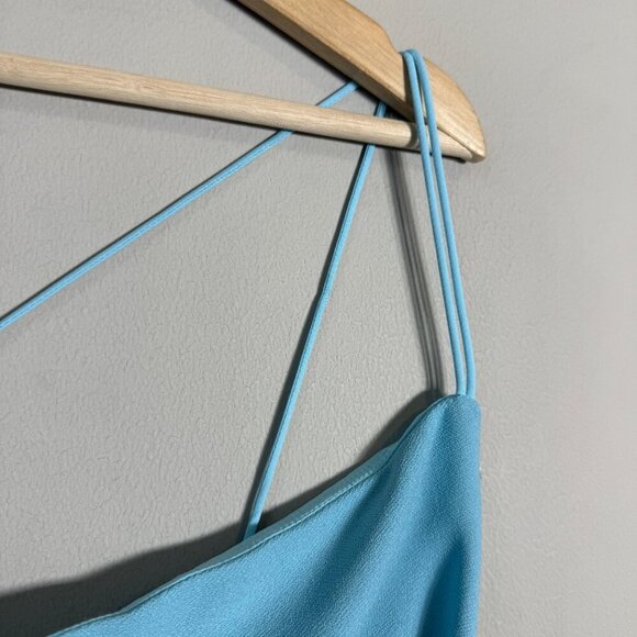 Abercrombie & Fitch One Shoulder Mini Dress Skort Women's Medium Tall Blue NWOT - Picture 8 of 16